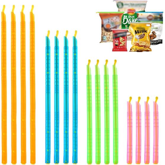 Food Sealing Sticks, Bag Clips 16 Pcs Reble Bag Sealer Sticks Used For Sealing Various Sealable Snacks Cereal Foods Plastic Bag Sealers (S01-Nordic