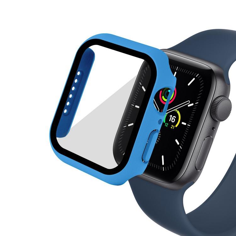 Стекло + чехол для Apple Watch, чехол серии 44/40/41/45/42/38 мм, аксессуар для iWatch, защитная пленка для экрана Apple watch 8 7 6 SE 5 3