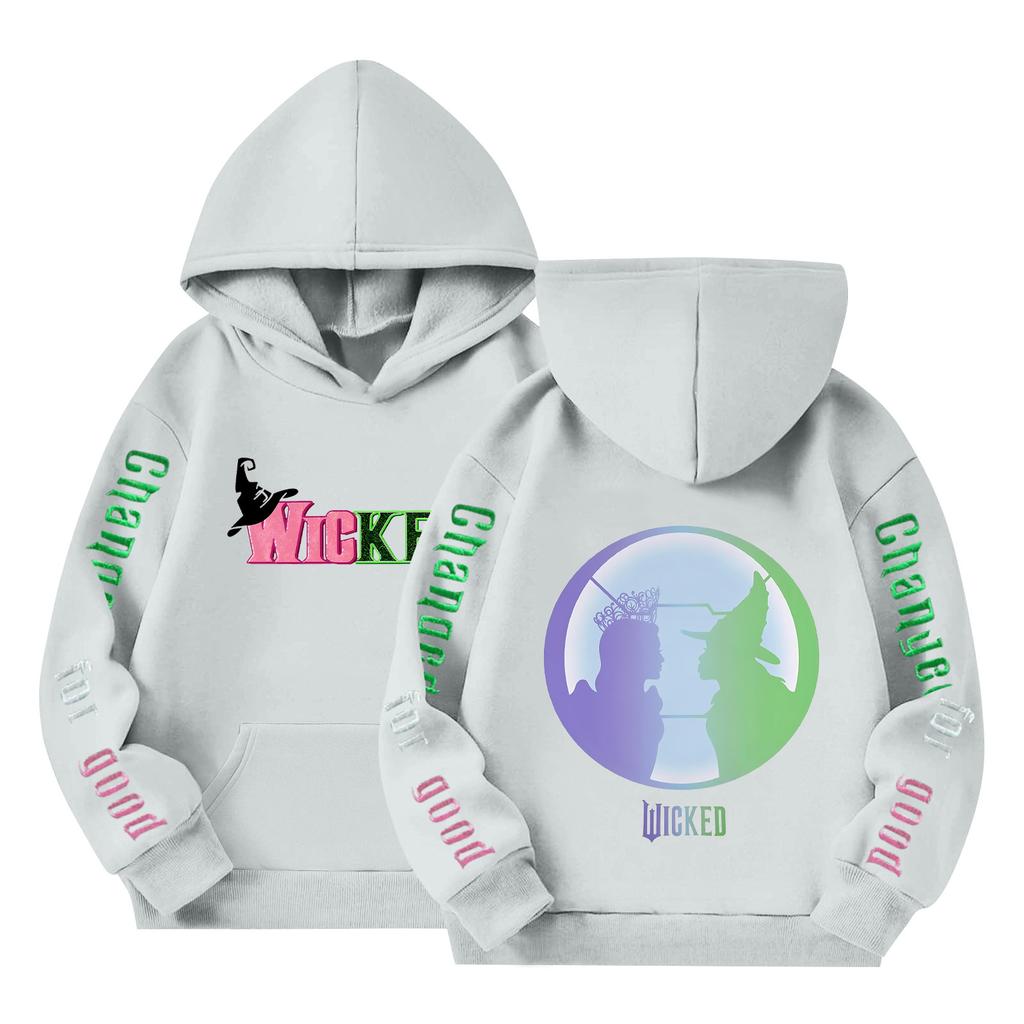 Детский пуловер с длинным рукавом, свободного кроя, с принтом букв, капюшоном на шнурке