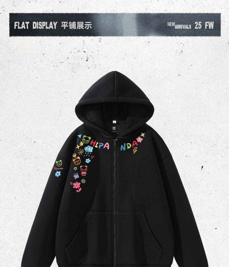 Hello Hipanda, Panda American hooded cardigan jacket with a stylish design