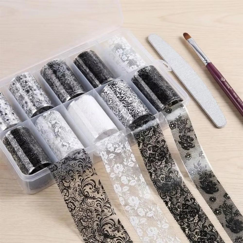 Stripe Pattern Nail Stickers Leopard Print Transfer Paper Nail Decorations Manicure DIY