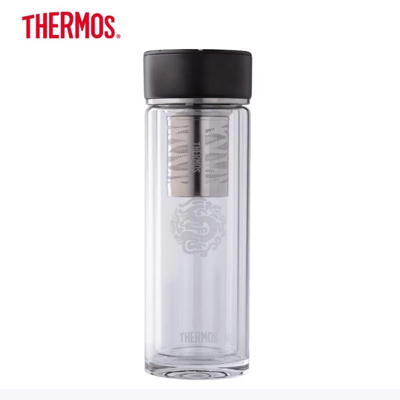 Thermos Стеклянная бутылка-заварник для чая с двойными стенками, 400 мл