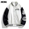 Винтажная бейсбольная куртка NCAA унисекс свободного кроя