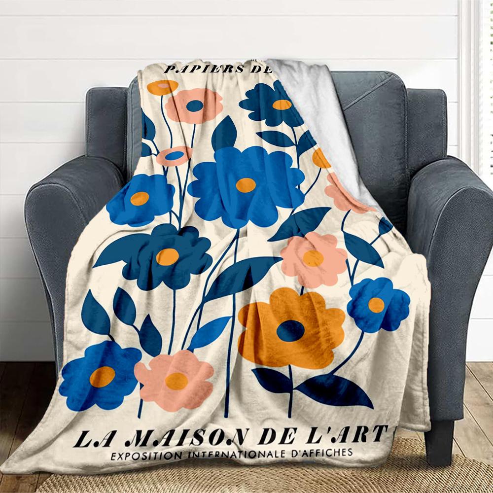 Floral Art Flannel Blanket Throw Blanket Soft Warm Sofa Bed Camping home Decor Unique Christmas Gift C9261450
