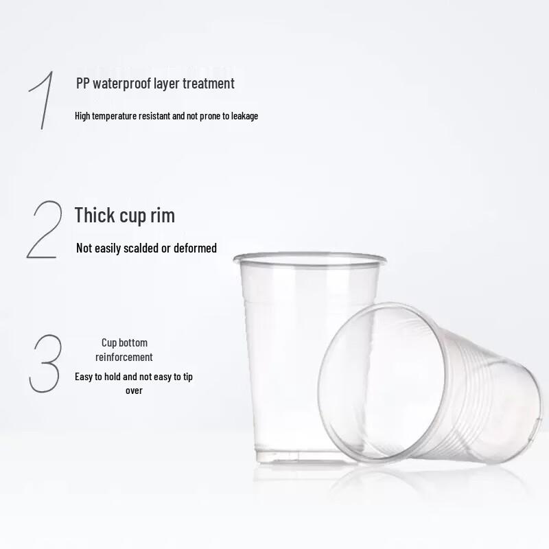 Одноразовые прозрачные пластиковые стаканчики Miaojie 320 мл (50 штук)