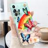 Красочный чехол-бабочка для Samsung S26 Ultra S25 FE S24 S23 S22 Plus S21 A15 A25 A35 A55 A16 A26 A36 A56 A17 A37 A57 5G Прозрачный мягкий чехол из ТПУ