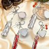 Mini Net Pocket Lipstick Bag Keychain Cherry Lipstick Cover Key Ring  Outdoor