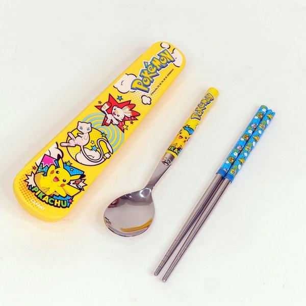 Lilpang Pokemon Light Junior Набор вакуумной ложки + футляр, разные цвета, ложка + палочки для еды + футляр, 1 комплект