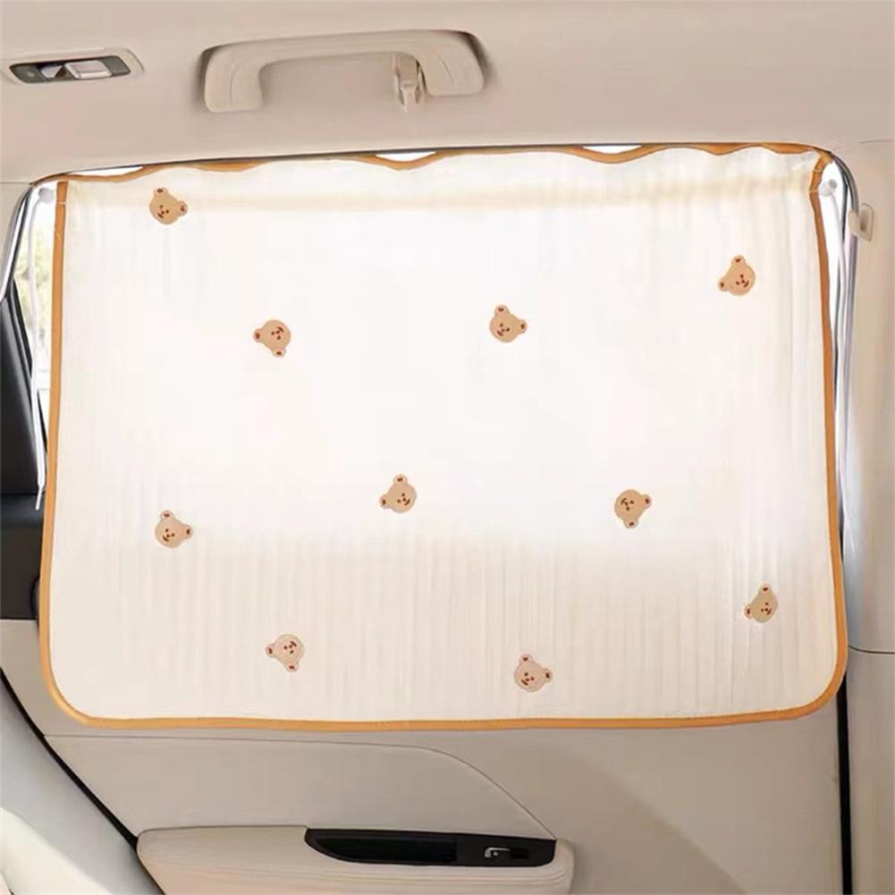 Cute Cartoon Embroidered Thickened Cotton Baby Car Cover Sliding UV Cup Installed Curtain Sunshade Suction Protection Windo O3O9