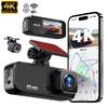 WiFi 4K HD Dash Cam with Dual Lens, GPS, Driving Track & G-Sensor