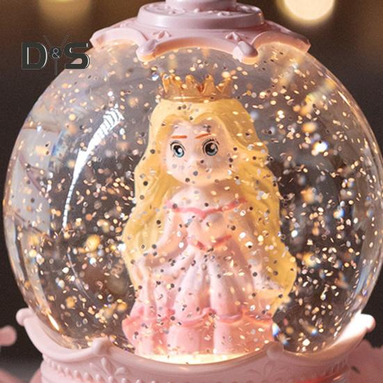 Музыкальная шкатулка в виде кареты из тыквы со светодиодной подсветкой, искусственный хрустальный шар, музыкальная шкатулка, мультяшная принцесса, кролик, снежные шары, настольное украшение, орнамент