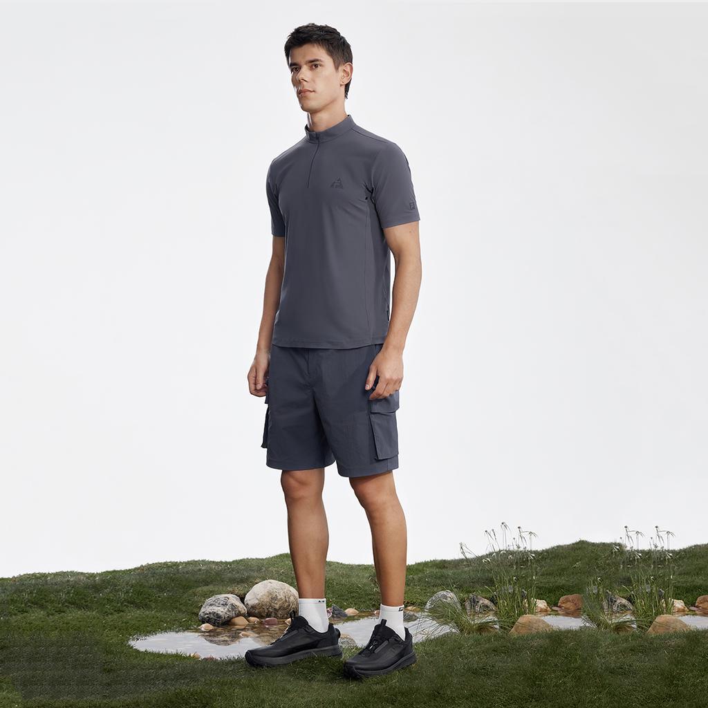 Fila Исследуйте Моду Простой Классический Спортивный Уличный Универсальный Круглый Вырез Однотонный Пуловер Футболка с Коротким Рукавом Мужские Топы A11M627104F-DY