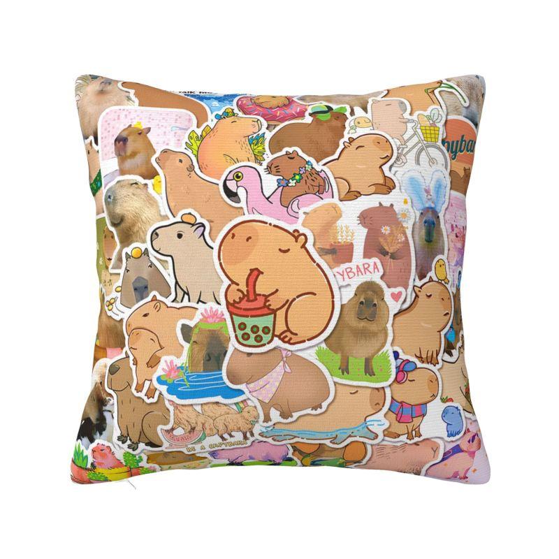 Cute Animal Capybara Cushion Cover x cm Polyester Soft Throw Pillow Case For Sofa Chair Decoration Bedding Pillowslip
