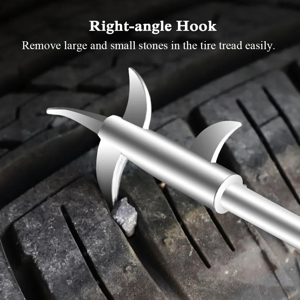 2025 Car Tire Cleaning Hook Multifunctional Stone Cleaning Tool Tire Tread Stone Remover Car Repair Tool For Car Motorcycle Bike