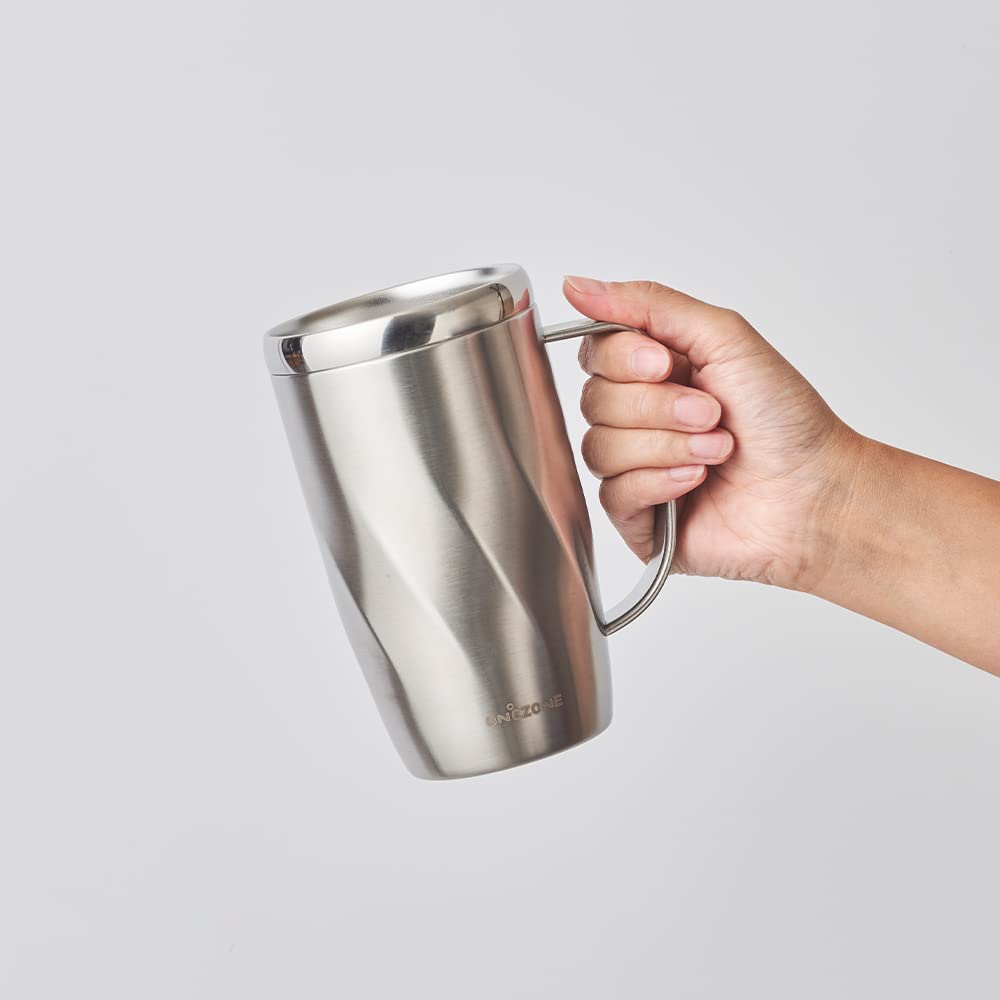Doshisha Subzero Mug 450ml For Cold Storage Vacuum Cooling 3 Layer Structure Beer Mug Gold + ON℃ZONE