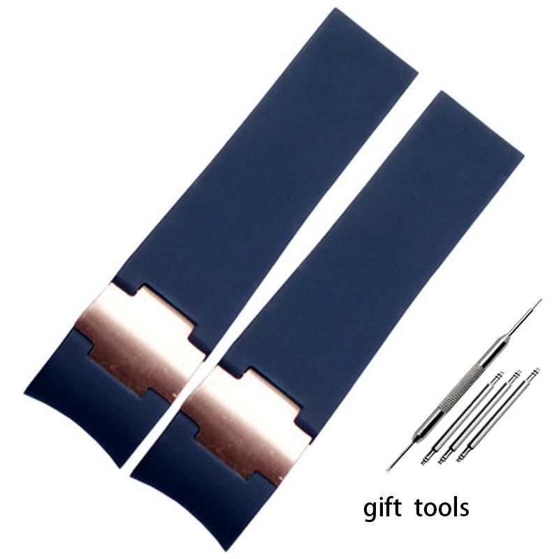 Ремешок для наручных часов из резины силиконовый ремешок для наручных часов с Ulysse Nardin синий черный коричневый 25 * 12 мм мужской инструменты ремешок для часов 22-20 мм