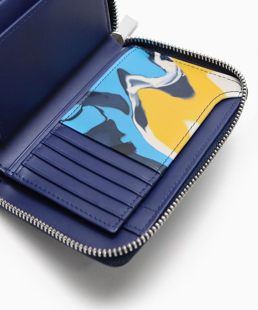 Мужской полудлинный кошелек LANVIN en Bleu из кожи Nebula, синий, нет. 533604