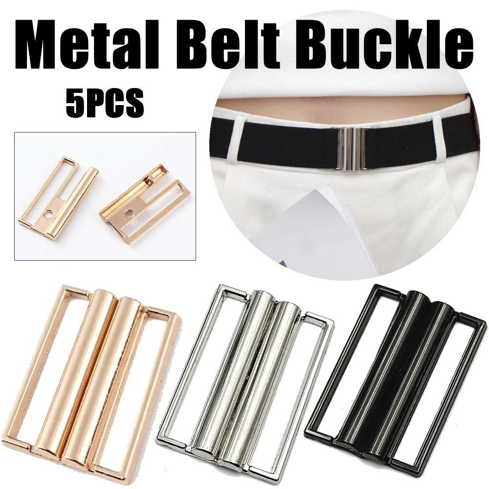 5pcs Gold Silver Black Metal Clasp Practical Elastic Waistband Buckle Crafts Belt Buckle