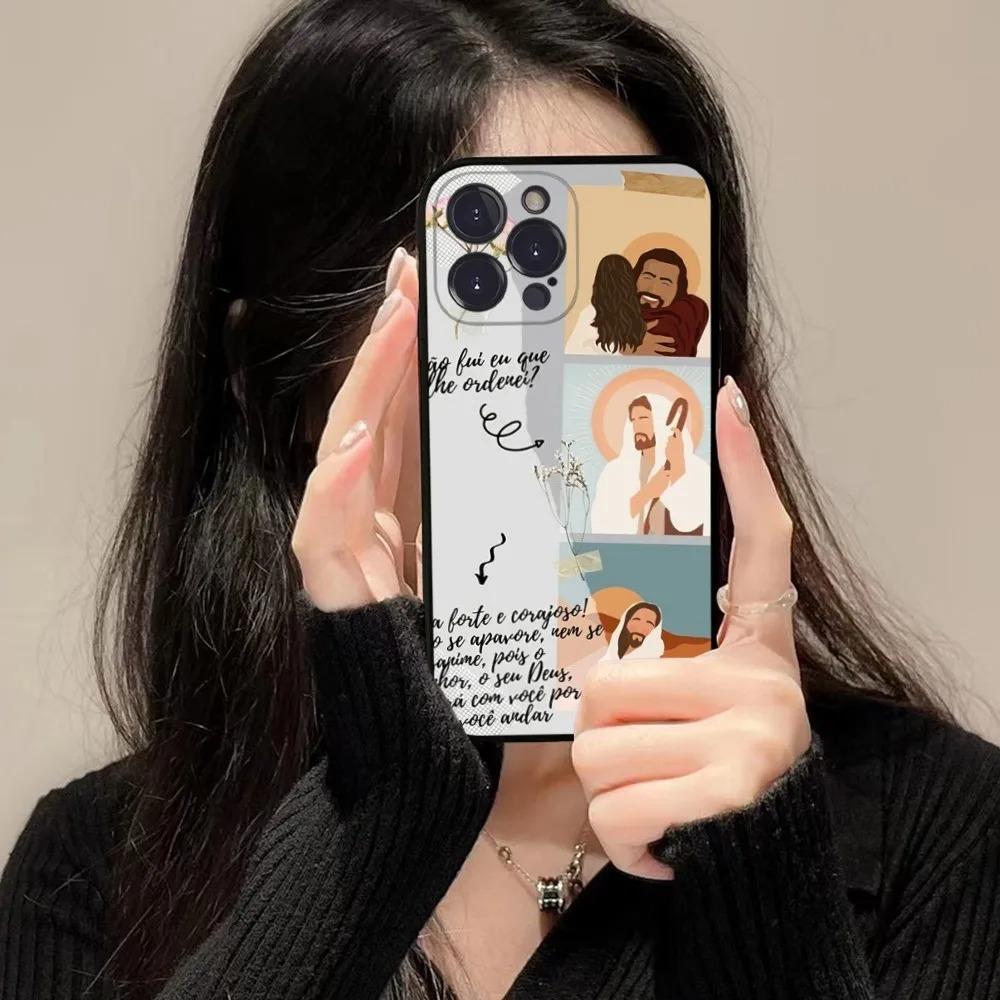 Христианский религиозный чехол для телефона с Иисусом для iPhone 16 15 14 11 12 13 Mini Pro XS Max Cover 7 8 Plus X XR SE 2020 Funda Shell