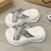 Fashion 8CM Women's Chunky Slippers Summer High Platform Wedges Blingbling Shoes Woman Beach Flip Flops Thick Bottom Sandalias Mujer
