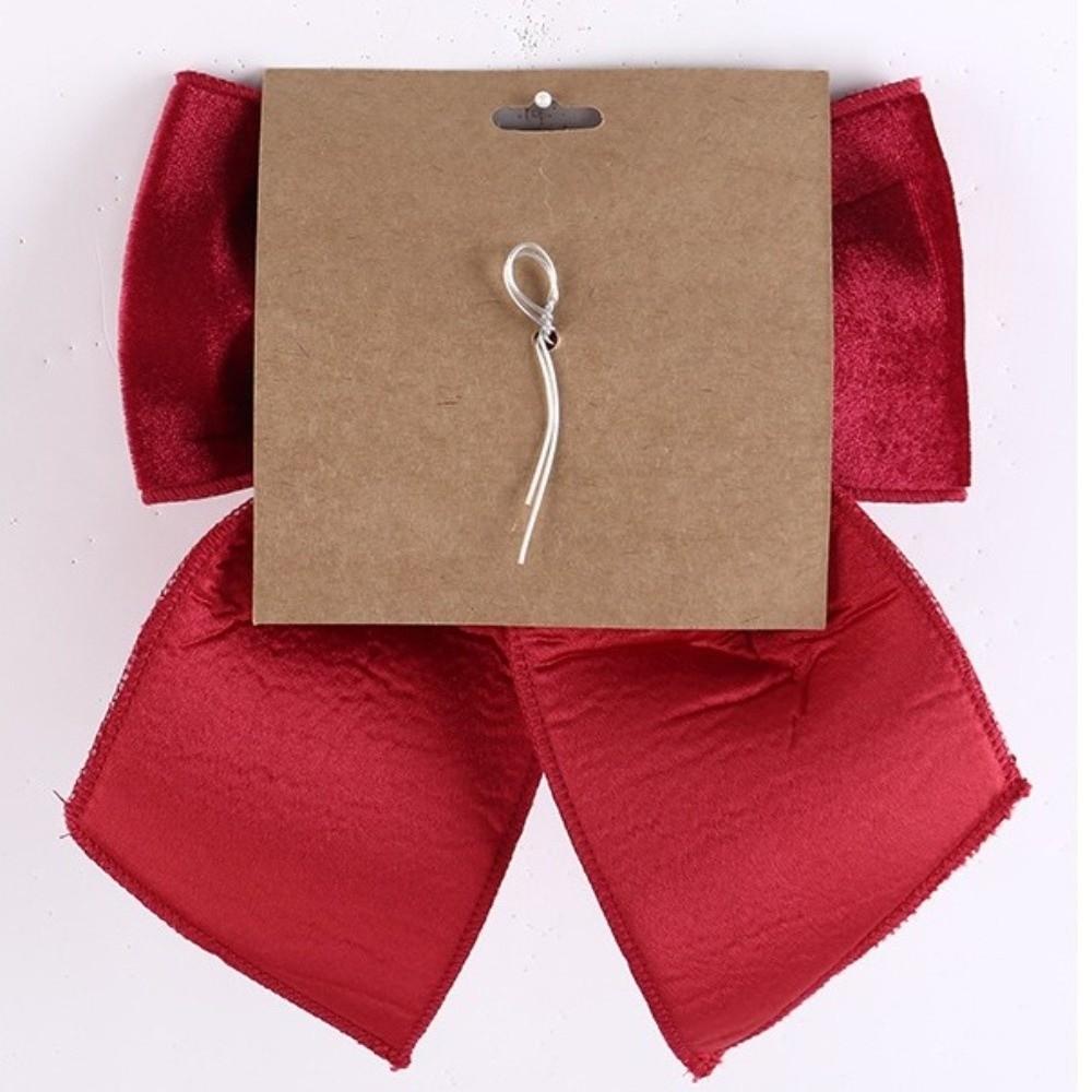 New Flannel Christmas Bow Tie Red Green Handcrafted Christmas Tree Decorations Wreath Bow Holiday Decoration