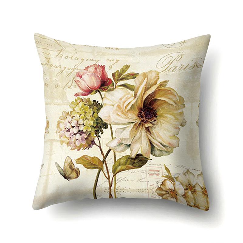 Полиэстеровая наволочка Автомобильная декорация Наволочка с ретро-принтом Чехол для поясничной подушки Чехол для подушки-башни Прикроватный чехол для подушки