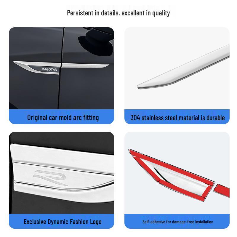 Magotan B9 Fender Emblem 3D Stainless Steel Decorative Sticker for Car Body