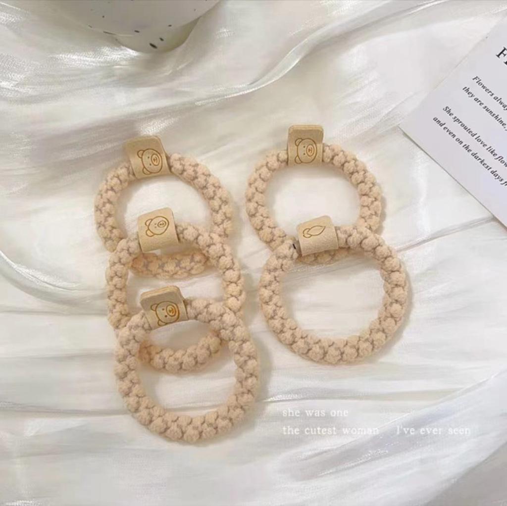 Милые эластичные плюшевые резинки для волос для девочек - детские резинки для волос и аксессуары на осень/зиму