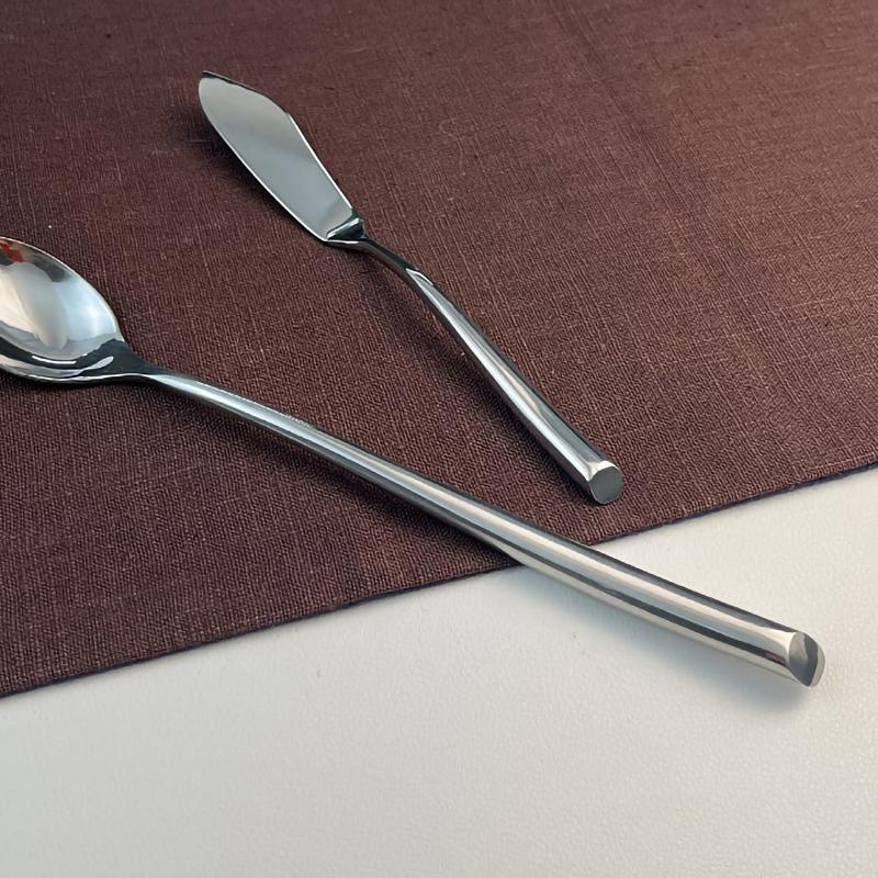 Набор ложек и вилок из нержавеющей стали, диагональная ручка, легкий роскошный нож для стейка, набор ложек, 14 предметов