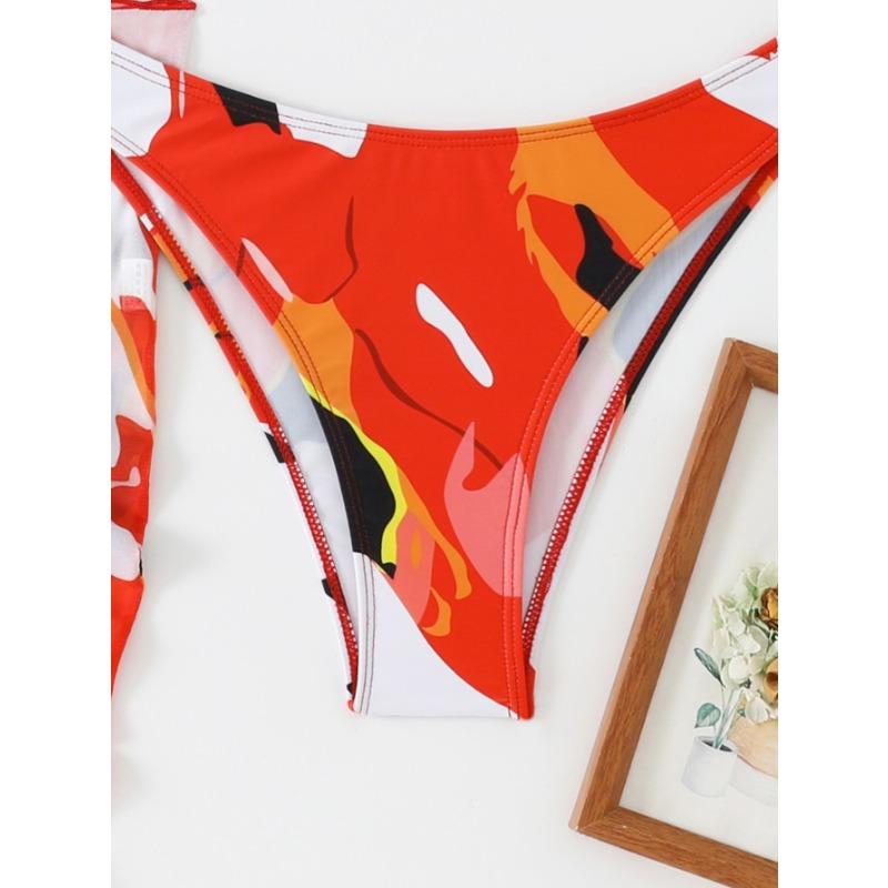 Women S Three Piece Printed Bikini Set Beach Swimsuit