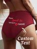 Women's Sexy Panties Custom Words Heart Pattern Comfortable Panties Low Waist Briefs