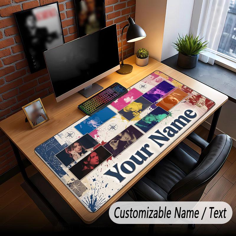 Custom Name Extended Mouse Pad,Stray Kids Gaming Desk Mat For Home Office Desktop Decor