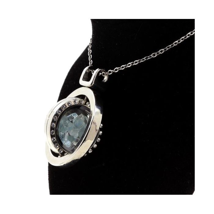 Stones and Minerals. Raw Aquamarine Necklace. Spherical Hourglass Model.