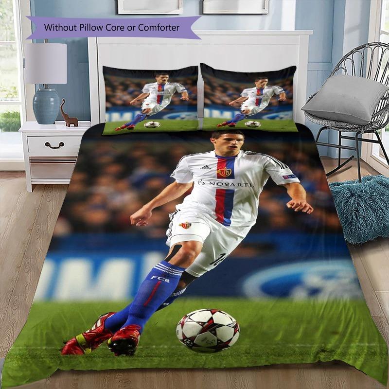 FC Basel Player Stadium Portrait Bedding Set Swiss Football Club Duvet Cover Soccer Fan Bedroom Home Decor Bedding