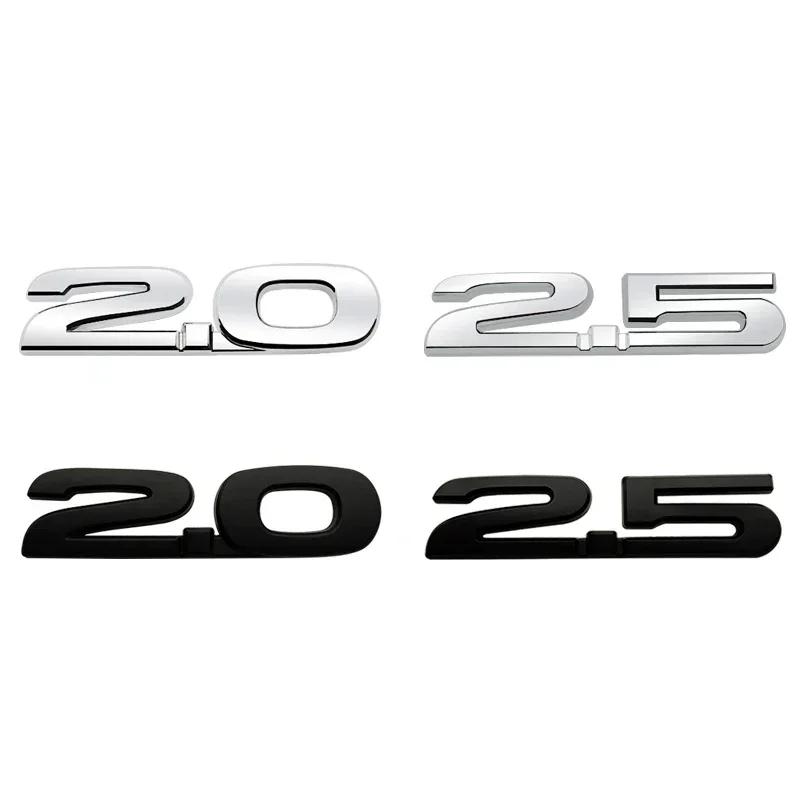 3D Metal 2.0 2.5 Letters Car Fender Emblem Rear Bag Badge Sticker For Mazda 3 6 Axela CX5 CX7 MX5 Chrome Black Accessories