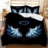 Angel Wings Duvet Cover, Angel Fairy Tale Theme Bedding Set for Teens Adults, Beautiful Feather Polyester Comforter Cover