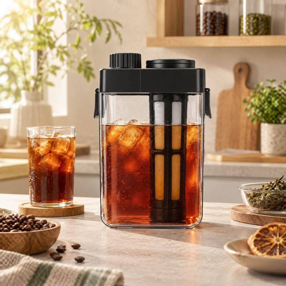 Built In Measurement Scale Cold Brew Pitcher Coffee Filter Pitcher  Office Coffee