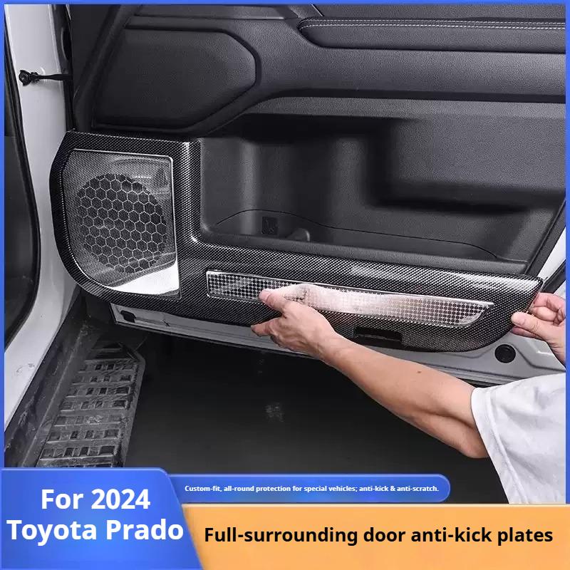 For Toyota Land Cruiser250 Prado LC250 Car Door Kick Plate ABS Scratch Resistant and Dustproof Door Pad Car Interior Accessories