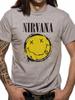 Классическая футболка Nirvana Smiley Splat в стиле гранж-рок, металлическая серая футболка унисекс