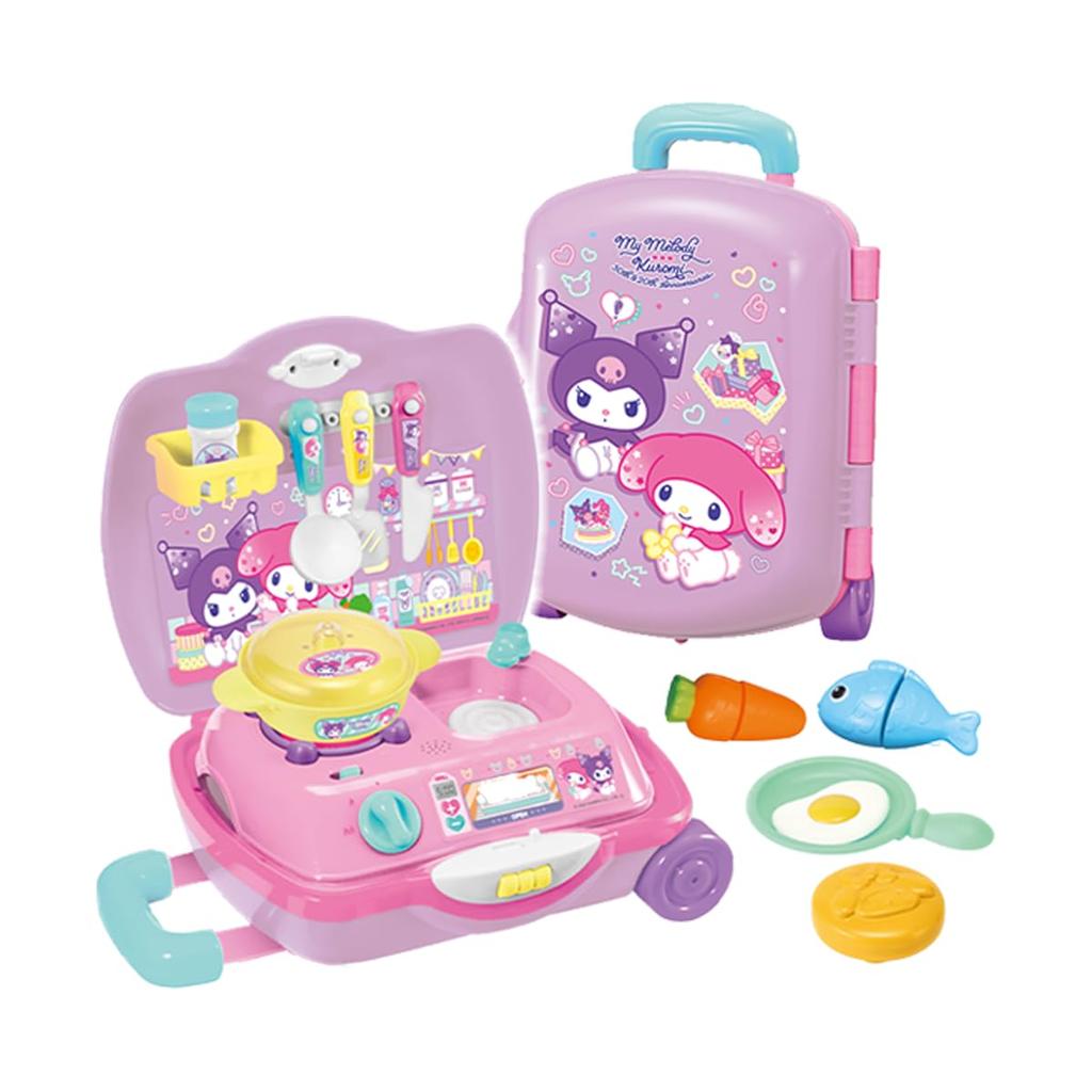 AGATSUMA My Melody Kuromi Переносной чемодан Трансформируемый кухонный набор для детей от 2 лет