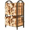 Indoor Firewood Rack 43 X 30 X 74cm 2 Tier Firewood Storage Rack With 4 Fireplace Tools And Hooks
