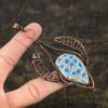 K2 Голубой Азурит Ручная Работа Медная Проволока Плетение Ювелирный Кулон 4,21" j3A38