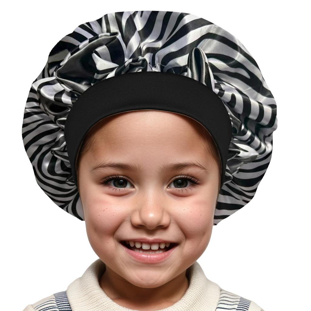 Children's Satin Sleep Cap - Soft Elastic Silk-like Hair Care Hat