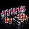 Многослотовый держатель для винных бокалов Прозрачный держатель для стопок Поднос для подачи чашек Шампанское