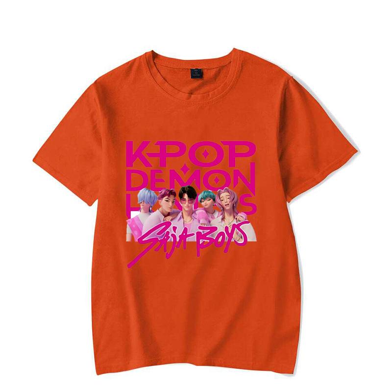 K-Pop Охотники на демонов Saja Boys Принтованные футболки Женские Мужские Футболка с коротким рукавом Смешная с круглым вырезом Повседневные летние топы