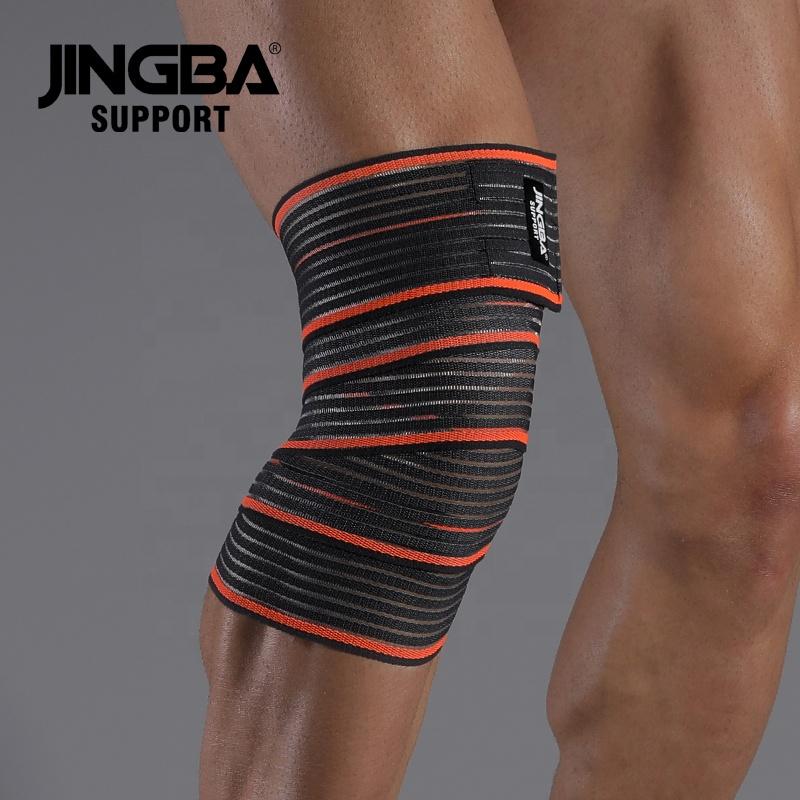 JINGBA Soft Sport Knee Support Brace Customized Logo Breathable Bandage for Men and Women Protective Knee Wraps