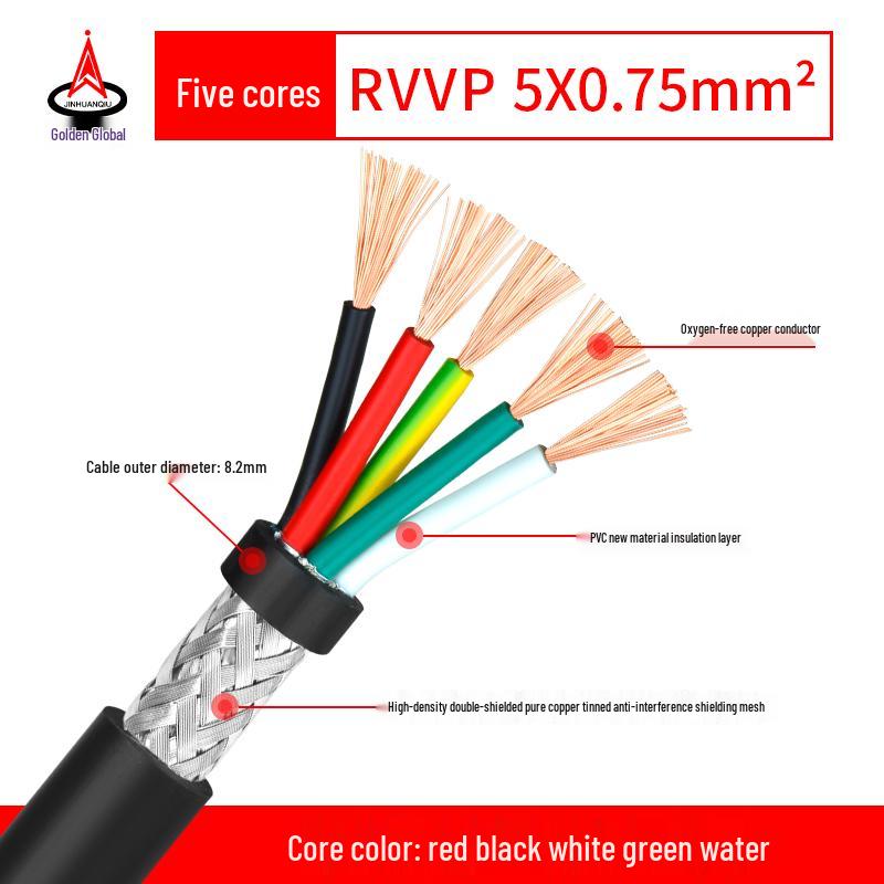 RVVP Shielded Control Signal Cable - Available in 2 to 14 Cores, 0.15 to 0.2 Square