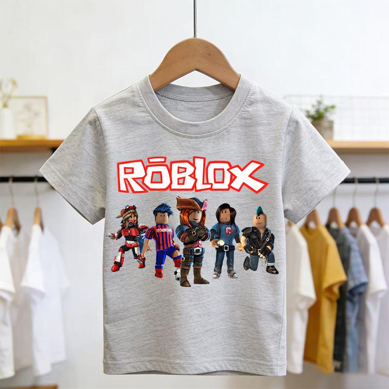 2026Roblox Tshirt Summer FashionShort Sleeved Top Tshirt Boys and Girls Tops Summer Game Streetwear White Kids Tees