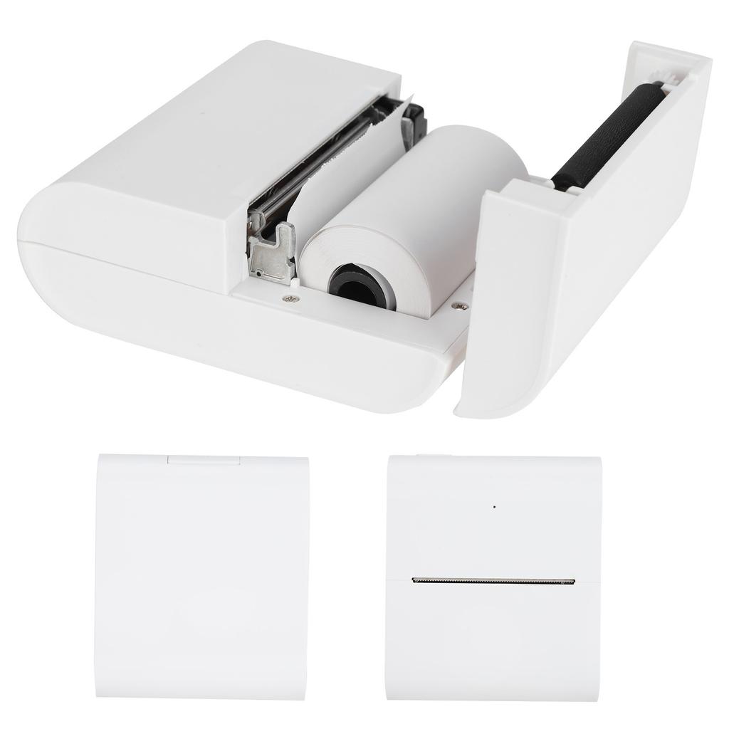 Mini Printer 200DPI White Pocket Portable 9.8x8.5x3.7cm TypeC Thermal Printing Device 5V/1A