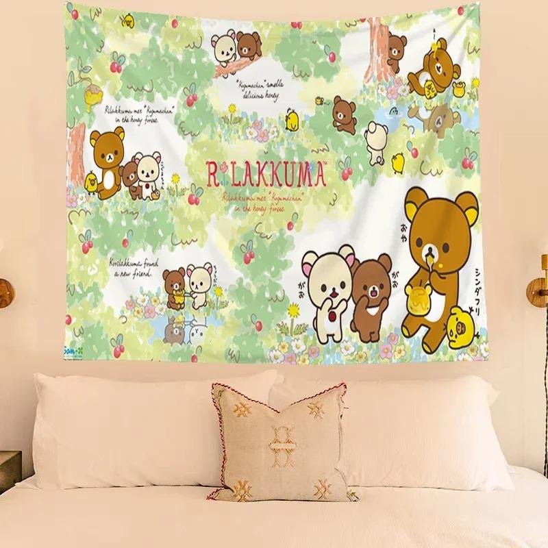 Cute Bear Cartoon Decorative Tapestry Home Wall Decoration Office Living Room Tapestry